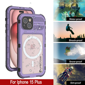 iPhone 16 Plus Metal Extreme 2.0 Series Aluminum Waterproof Case IP68 W/Buillt in Screen Protector [Purple]