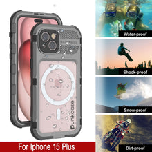 Load image into Gallery viewer, iPhone 16 Plus Metal Extreme 2.0 Series Aluminum Waterproof Case IP68 W/Buillt in Screen Protector [Silver]
