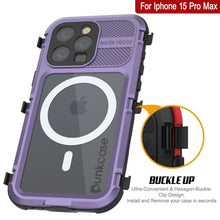 Load image into Gallery viewer, iPhone 16 Pro Max Metal Extreme 2.0 Series Aluminum Waterproof Case IP68 W/Buillt in Screen Protector [Purple]
