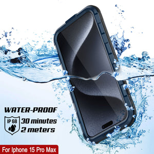 iPhone 16 Pro Max Metal Extreme 2.0 Series Aluminum Waterproof Case IP68 W/Buillt in Screen Protector [Blue]