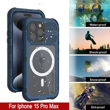 Load image into Gallery viewer, iPhone 16 Pro Max Metal Extreme 2.0 Series Aluminum Waterproof Case IP68 W/Buillt in Screen Protector [Blue]
