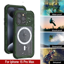 Load image into Gallery viewer, iPhone 16 Pro Max Metal Extreme 2.0 Series Aluminum Waterproof Case IP68 W/Buillt in Screen Protector [Dark Green]
