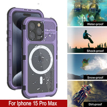 Load image into Gallery viewer, iPhone 16 Pro Max Metal Extreme 2.0 Series Aluminum Waterproof Case IP68 W/Buillt in Screen Protector [Purple]
