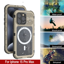 Load image into Gallery viewer, iPhone 16 Pro Max Metal Extreme 2.0 Series Aluminum Waterproof Case IP68 W/Buillt in Screen Protector [Gold]
