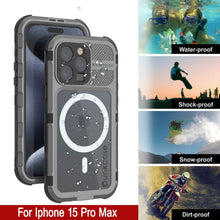 Load image into Gallery viewer, iPhone 16 Pro Max Metal Extreme 2.0 Series Aluminum Waterproof Case IP68 W/Buillt in Screen Protector [Silver]
