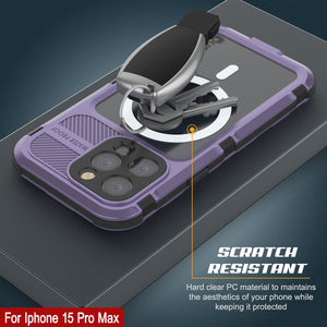 iPhone 16 Pro Max Metal Extreme 2.0 Series Aluminum Waterproof Case IP68 W/Buillt in Screen Protector [Purple]