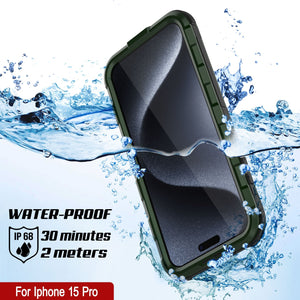 iPhone 16 Pro Metal Extreme 2.0 Series Aluminum Waterproof Case IP68 W/Buillt in Screen Protector [Dark-Green]