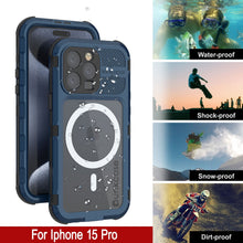 Load image into Gallery viewer, iPhone 16 Pro Metal Extreme 2.0 Series Aluminum Waterproof Case IP68 W/Buillt in Screen Protector [Blue]
