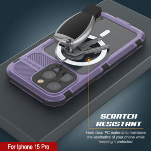 iPhone 16 Pro Metal Extreme 2.0 Series Aluminum Waterproof Case IP68 W/Buillt in Screen Protector [Purple]