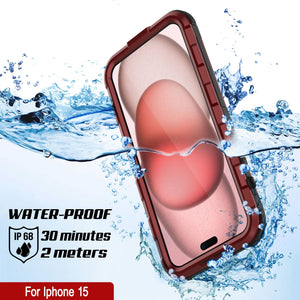 iPhone 16 Metal Extreme 2.0 Series Aluminum Waterproof Case IP68 W/Buillt in Screen Protector [Red-Black]