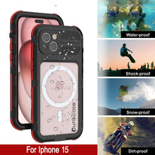 Load image into Gallery viewer, iPhone 16 Metal Extreme 2.0 Series Aluminum Waterproof Case IP68 W/Buillt in Screen Protector [Black-Red]
