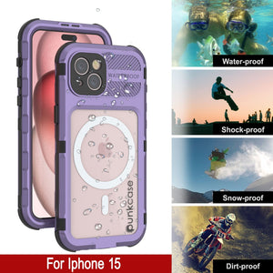 iPhone 16 Metal Extreme 2.0 Series Aluminum Waterproof Case IP68 W/Buillt in Screen Protector [Purple]