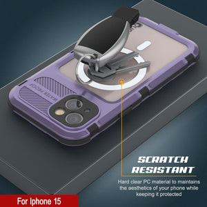 iPhone 16 Metal Extreme 2.0 Series Aluminum Waterproof Case IP68 W/Buillt in Screen Protector [Purple]