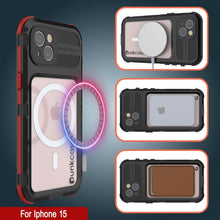 Load image into Gallery viewer, iPhone 16 Metal Extreme 2.0 Series Aluminum Waterproof Case IP68 W/Buillt in Screen Protector [Black-Red]
