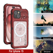 Load image into Gallery viewer, iPhone 16 Metal Extreme 2.0 Series Aluminum Waterproof Case IP68 W/Buillt in Screen Protector [Red-Black]
