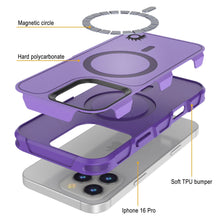 Load image into Gallery viewer, PunkCase iPhone 16 Pro Case, [Spartan 2.0 Series] Clear Rugged Heavy Duty Cover W/Built in Screen Protector [purple]
