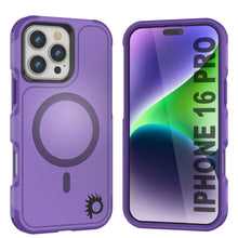 Load image into Gallery viewer, PunkCase iPhone 16 Pro Case, [Spartan 2.0 Series] Clear Rugged Heavy Duty Cover W/Built in Screen Protector [purple]
