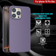 Load image into Gallery viewer, Punkcase iPhone 16 Pro Max Carbon Fiber Case [AramidShield Series] Ultra Slim &amp; Light Kevlar [Lilac]
