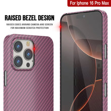 Load image into Gallery viewer, Punkcase iPhone 16 Pro Max Carbon Fiber Case [AramidShield Series] Ultra Slim &amp; Light Kevlar [Pink]
