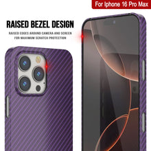 Load image into Gallery viewer, Punkcase iPhone 16 Pro Max Carbon Fiber Case [AramidShield Series] Ultra Slim &amp; Light Kevlar [Purple]
