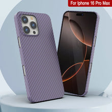 Load image into Gallery viewer, Punkcase iPhone 16 Pro Max Carbon Fiber Case [AramidShield Series] Ultra Slim &amp; Light Kevlar [Lilac]
