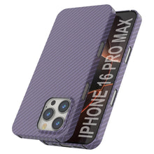 Load image into Gallery viewer, Punkcase iPhone 16 Pro Max Carbon Fiber Case [AramidShield Series] Ultra Slim &amp; Light Kevlar [Lilac]
