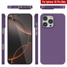 Load image into Gallery viewer, Punkcase iPhone 16 Pro Max Carbon Fiber Case [AramidShield Series] Ultra Slim &amp; Light Kevlar [Purple]
