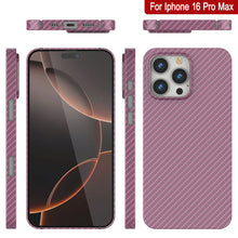 Load image into Gallery viewer, Punkcase iPhone 16 Pro Max Carbon Fiber Case [AramidShield Series] Ultra Slim &amp; Light Kevlar [Pink]
