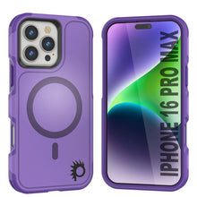 Load image into Gallery viewer, PunkCase iPhone 16 Pro Max Case, [Spartan 2.0 Series] Clear Rugged Heavy Duty Cover W/Built in Screen Protector [purple]
