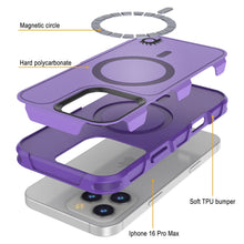 Load image into Gallery viewer, PunkCase iPhone 16 Pro Max Case, [Spartan 2.0 Series] Clear Rugged Heavy Duty Cover W/Built in Screen Protector [purple]
