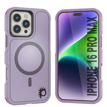 Load image into Gallery viewer, PunkCase iPhone 16 Pro Max Case, [Spartan 2.0 Series] Clear Rugged Heavy Duty Cover W/Built in Screen Protector [lilac]
