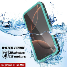 Load image into Gallery viewer, iPhone 16 Pro Max Waterproof IP68 Case, Punkcase [Teal] [StudStar Series] [Slim Fit]
