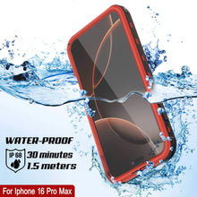 Load image into Gallery viewer, iPhone 16 Pro Max Waterproof IP68 Case, Punkcase [Red] [StudStar Series] [Slim Fit]
