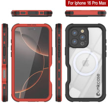 Load image into Gallery viewer, iPhone 16 Pro Max Waterproof IP68 Case, Punkcase [Red] [StudStar Series] [Slim Fit]
