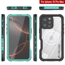 Load image into Gallery viewer, iPhone 16 Pro Max Waterproof IP68 Case, Punkcase [Teal] [StudStar Series] [Slim Fit]
