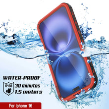 Load image into Gallery viewer, iPhone 16 Waterproof IP68 Case, Punkcase [Red] [StudStar Series] [Slim Fit]
