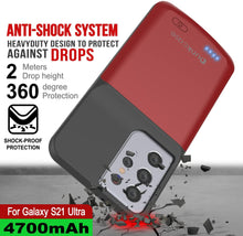 Load image into Gallery viewer, PunkJuice S21 Ultra Battery Case Red - Portable Charging Power Juice Bank with 4700mAh
