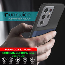 Load image into Gallery viewer, PunkJuice S21 Ultra Battery Case Blue - Portable Charging Power Juice Bank with 4700mAh
