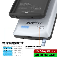 Load image into Gallery viewer, PunkJuice S23 Ultra Battery Case White - Portable Charging Power Juice Bank with 4800mAh
