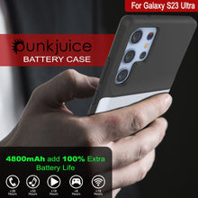 Load image into Gallery viewer, PunkJuice S23 Ultra Battery Case White - Portable Charging Power Juice Bank with 4800mAh
