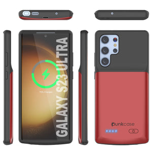 PunkJuice S23 Ultra Battery Case Red - Portable Charging Power Juice Bank with 4800mAh