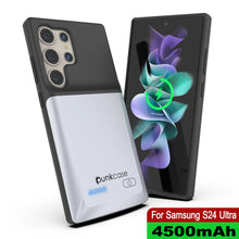 Load image into Gallery viewer, PunkJuice S24 Ultra Battery Case White - Portable Charging Power Juice Bank with 4500mAh
