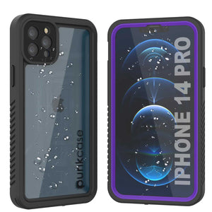 iPhone 14 Pro Waterproof Case, Punkcase [Extreme Series] Armor Cover W/ Built In Screen Protector [Purple]