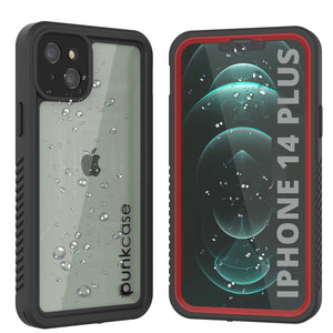 iPhone 14 Plus Waterproof Case, Punkcase [Extreme Series] Armor Cover W/ Built In Screen Protector [Red]