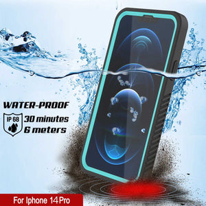 iPhone 14 Pro Waterproof Case, Punkcase [Extreme Series] Armor Cover W/ Built In Screen Protector [Teal]