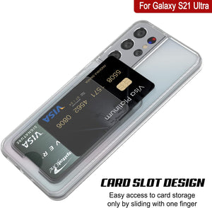 Galaxy S24 Ultra Card Holder Case [Crystal CardSlot Series] [Slim Fit] [Grey]