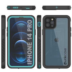 iPhone 14 Pro Waterproof Case, Punkcase [Extreme Series] Armor Cover W/ Built In Screen Protector [Teal]