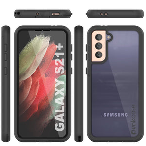 PunkCase Galaxy S21+ Plus Case, [Spartan Series] Clear Rugged Heavy Duty Cover W/Built in Screen Protector [Black]