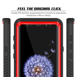 Galaxy S9 Waterproof Case, Punkcase [Extreme Series] Armor Cover [Red]