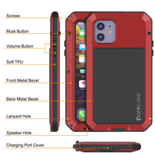 Load image into Gallery viewer, iPhone 11 Metal Case, Heavy Duty Military Grade Armor Cover [shock proof] Full Body Hard [Red]
